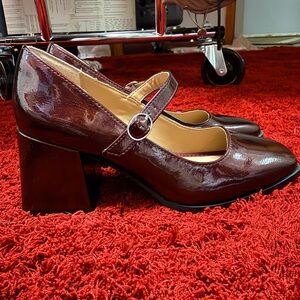 Rachel Zoe Elegant Burgundy Mary Jane Heels